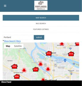 Screenshot of mobile friendly IDX Broker Service Portland Oregon